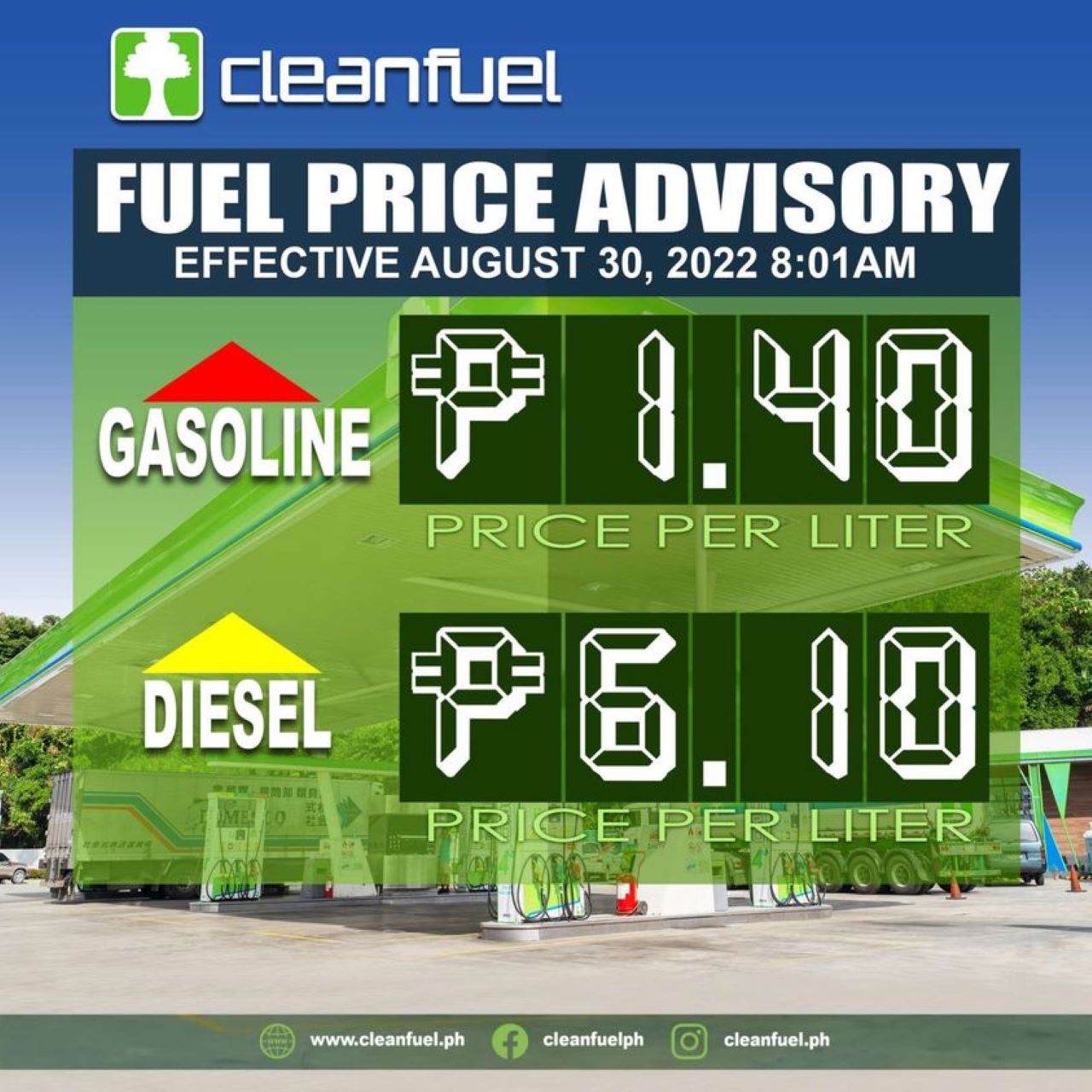 Fuel Price Increase August 30 2022 Inline