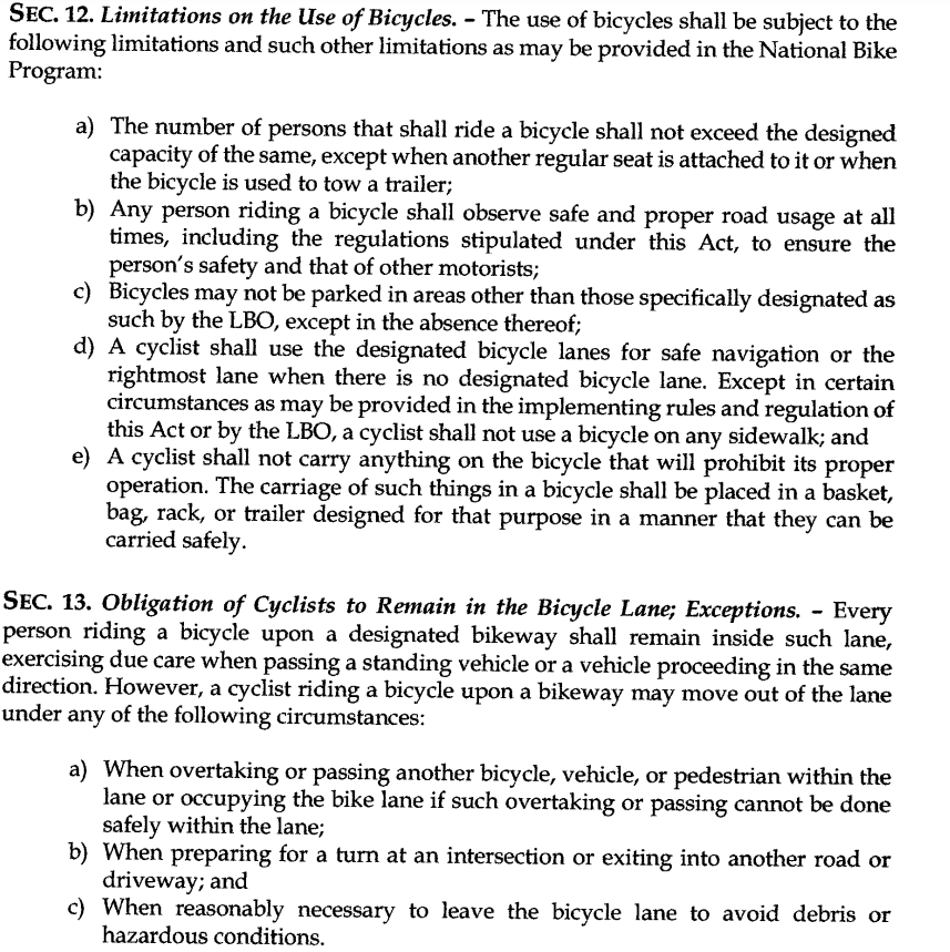 Philippine Bicycle Act 5
