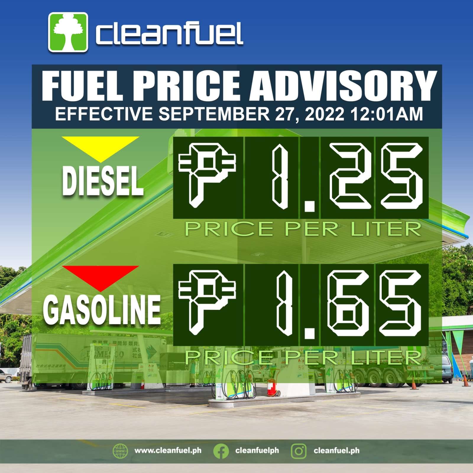 Cleanfuel Fuel Price Rollback