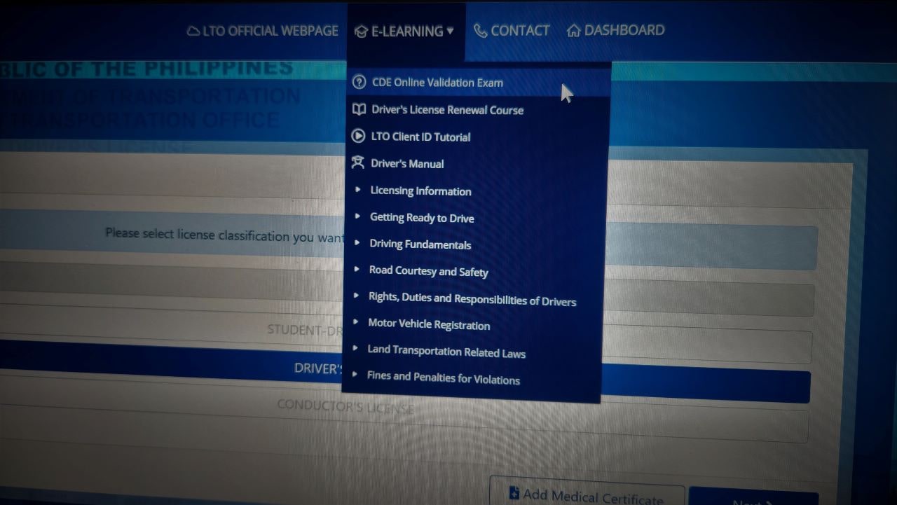 Lto Online Portal Drivers License application Renewal Exam Cheating Inline 01 Min