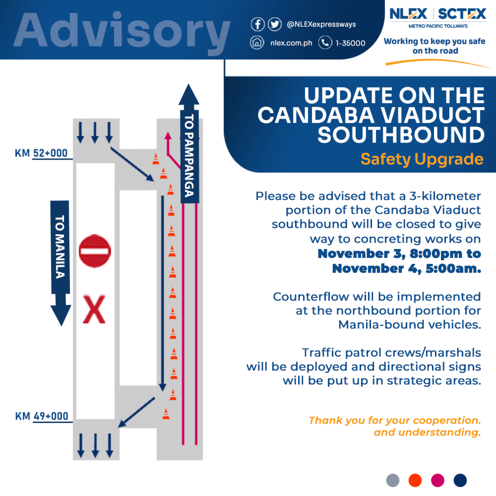 NLEX Candaba Viaduct To Be Closed Tonight Nov. 3, 8pm To 5am For ...