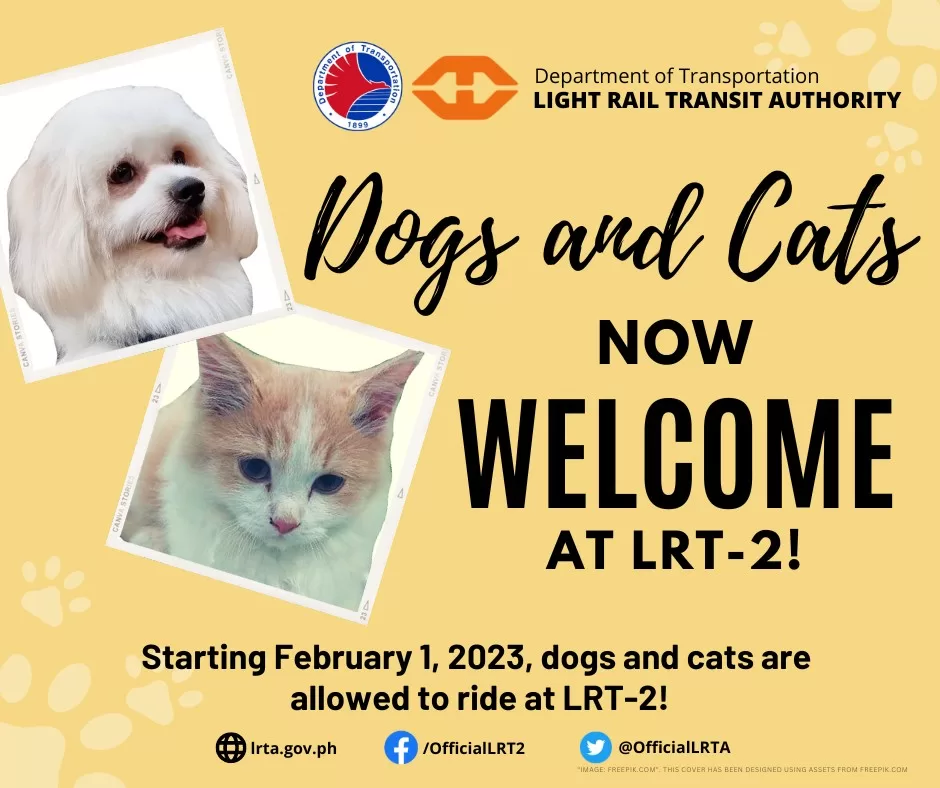 Rejoice! Cats and Dogs will now be allowed in the LRT-2 starting Feb 1
