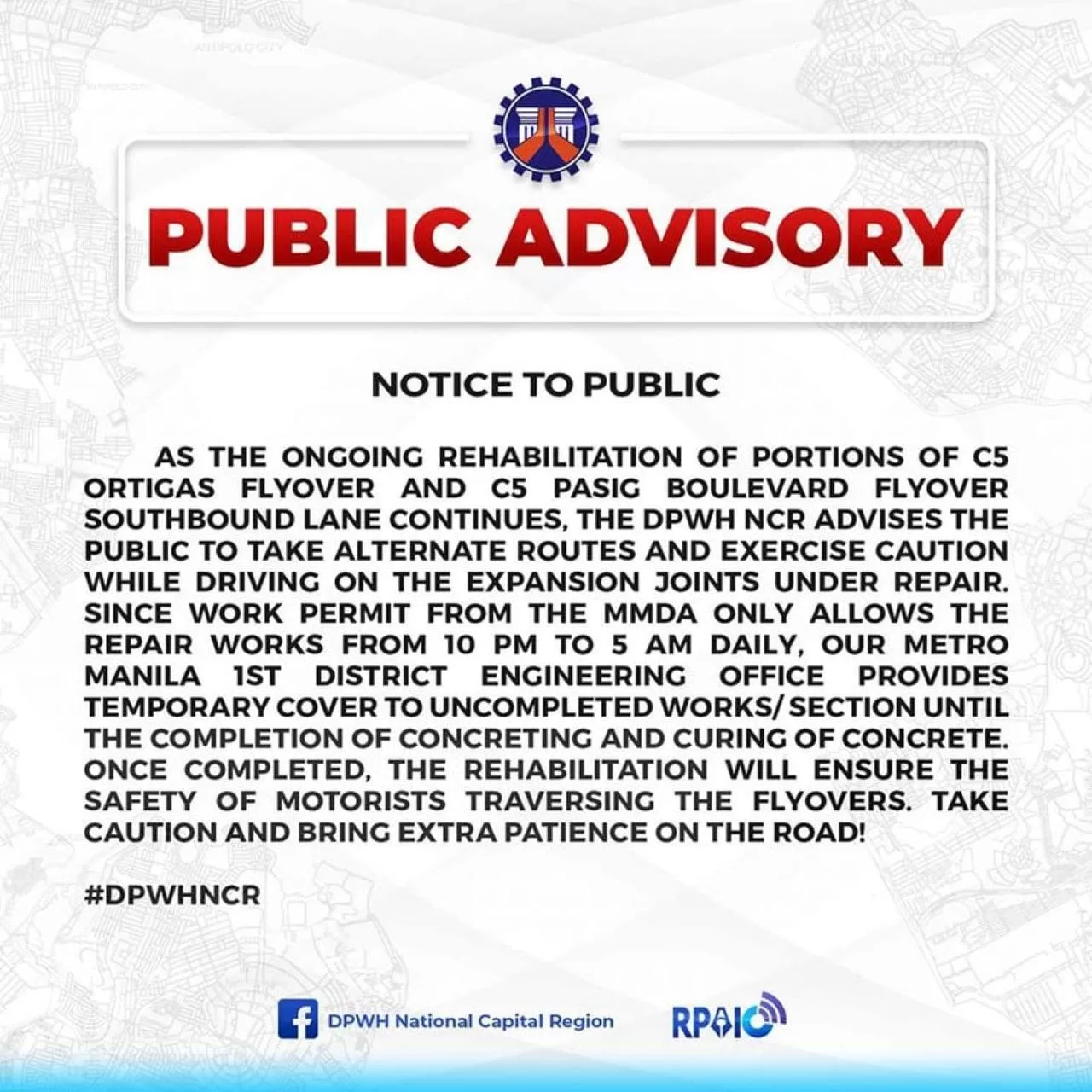 C5 Ortigas Pasig Boulevard Flyover Partial Closure Update Inline 01 Min