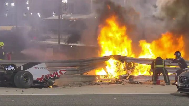 F1 Formula 1 Romain Grosjean Crash Exhibit Main 00 Min