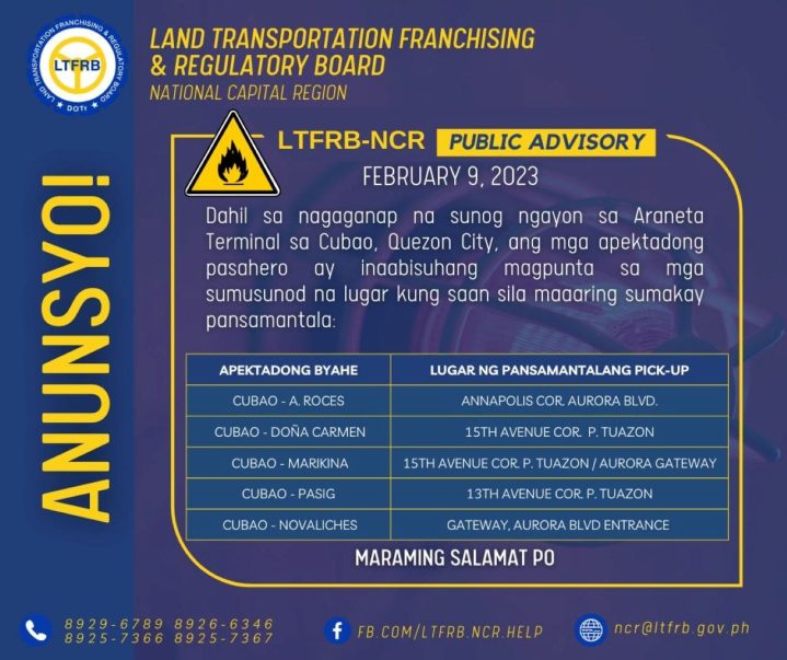 Ltfrb Araneta City Fire Aranata City Bus Terminal Relocated Inline 01 Min