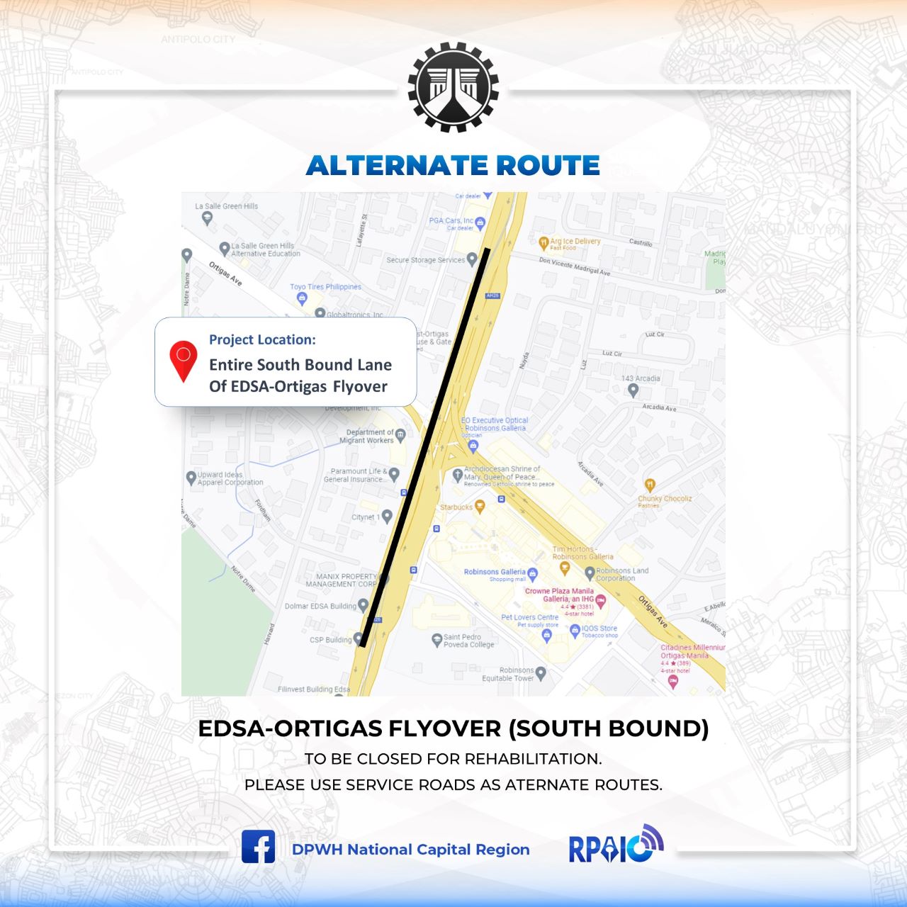 Dpwh Edsa Ortigas Flyover Closure Holy Week 2023 Inline 04 Min
