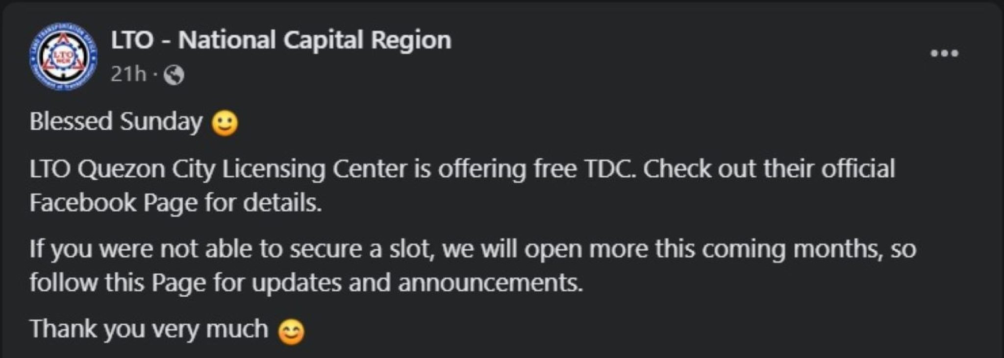 Early Reminder To Mark Your Calendars For Lto Qc Licensing Center's 