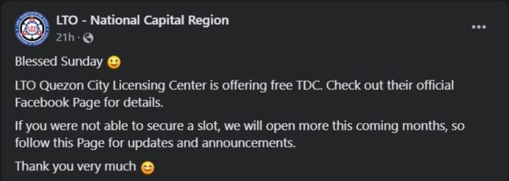 Early Reminder To Mark Your Calendars For LTO QC Licensing Center's ...