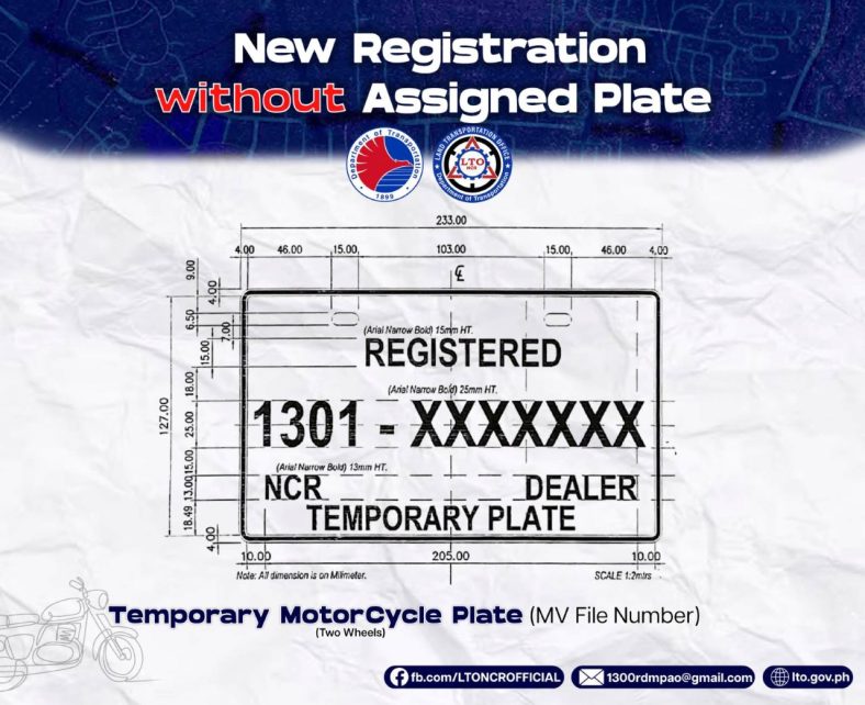 LTO Releases Clear Guide For Improvised Or Temporary License Plates For ...