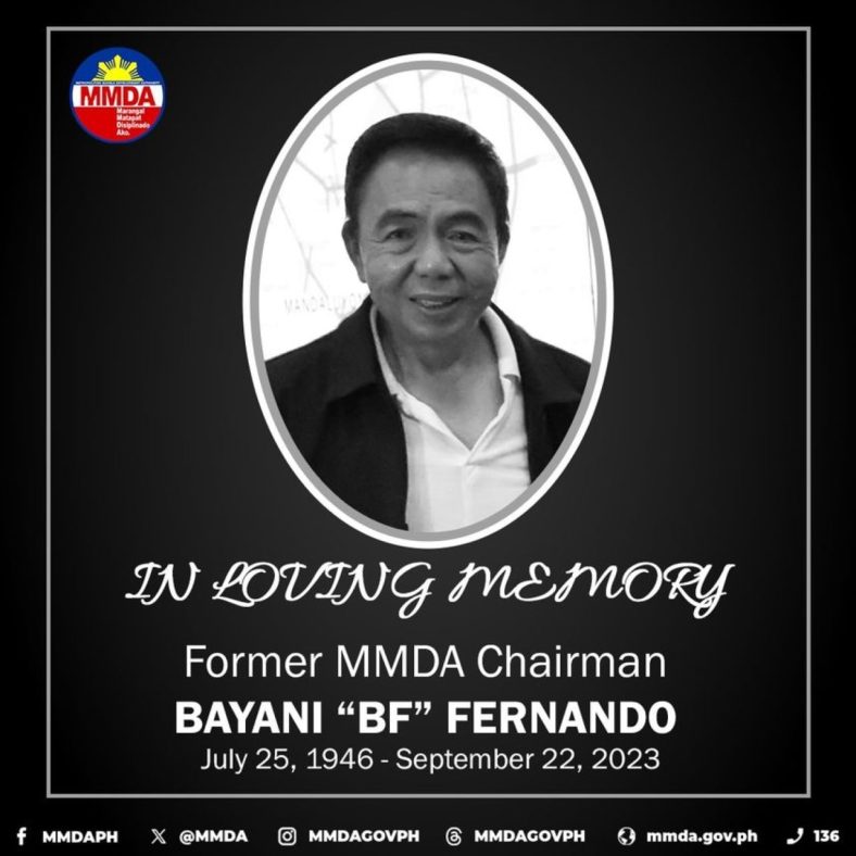 Bayani Fernando, Former Mmda Chairman And Marikina Mayor, Has 