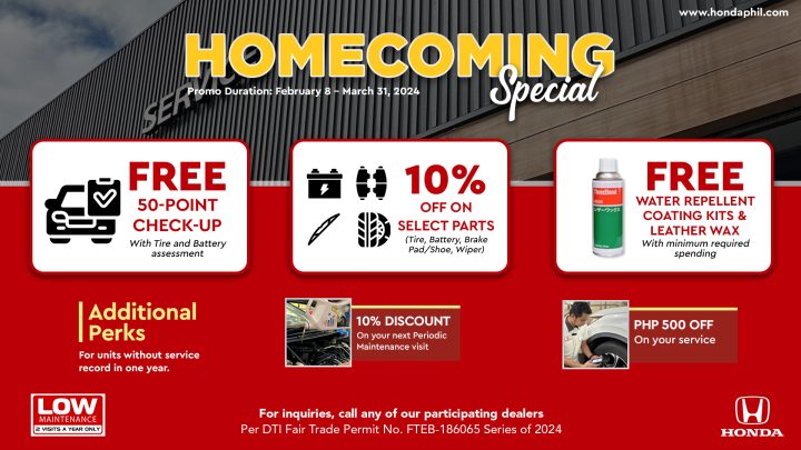 Honda Philippines Service Homecoming Special