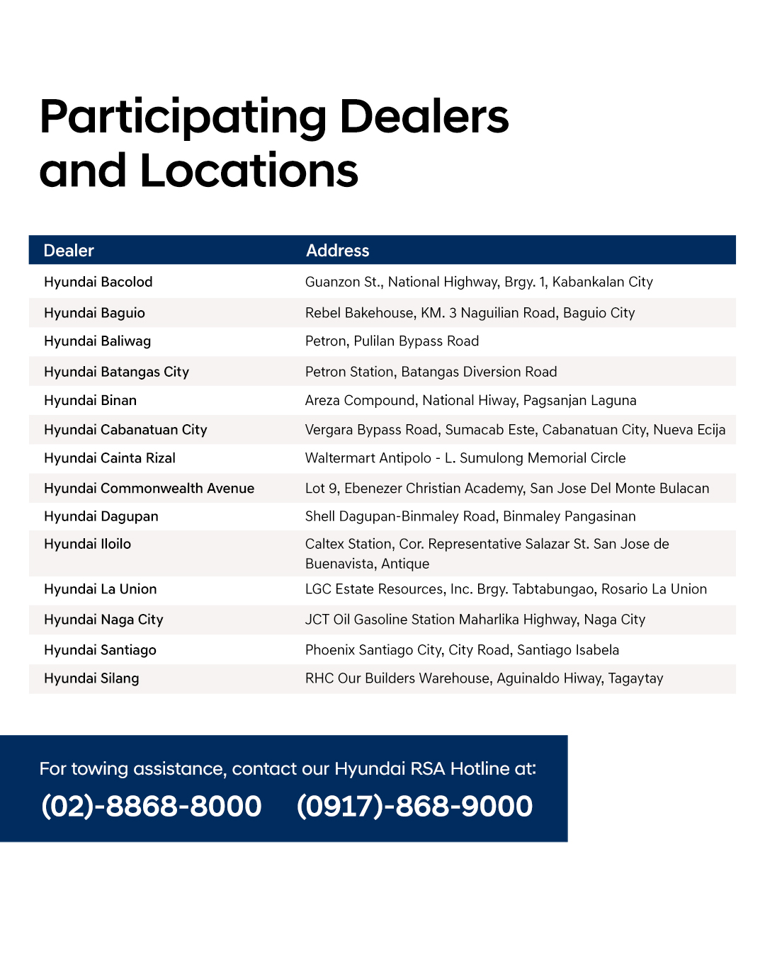 Hyundai Holy Week Roadside Assistance Program (HWRAP)