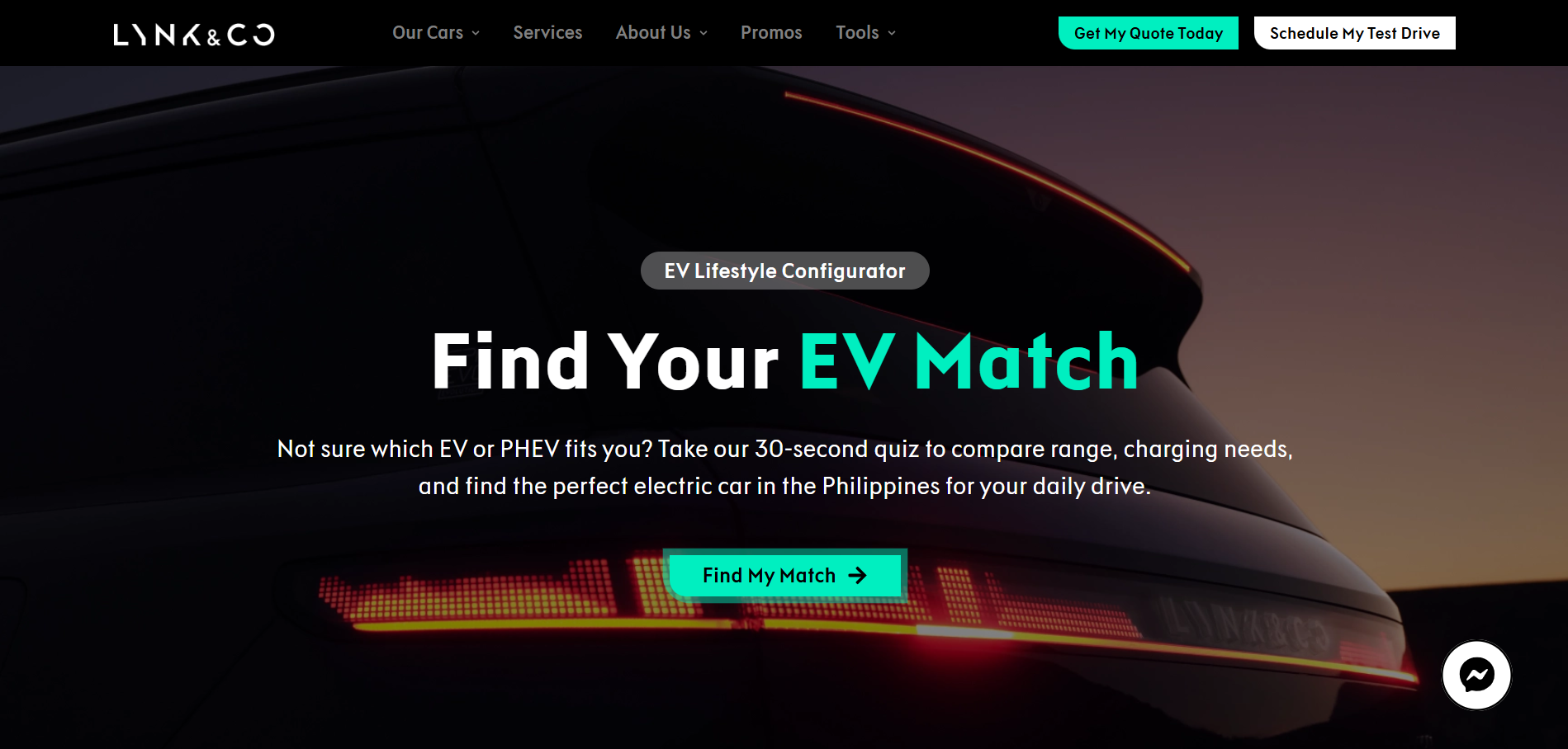 Lynk & Co EV Lifestyle Configurator "Find Your EV Match"